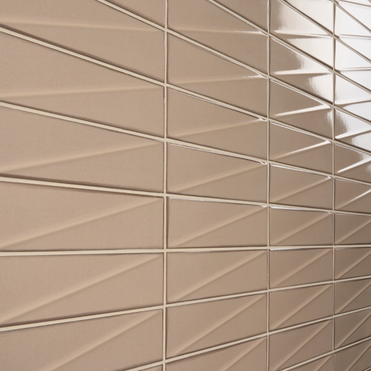 Close Out - Pulse Dune Beige 3x12 3D Glossy Ceramic Subway Tile