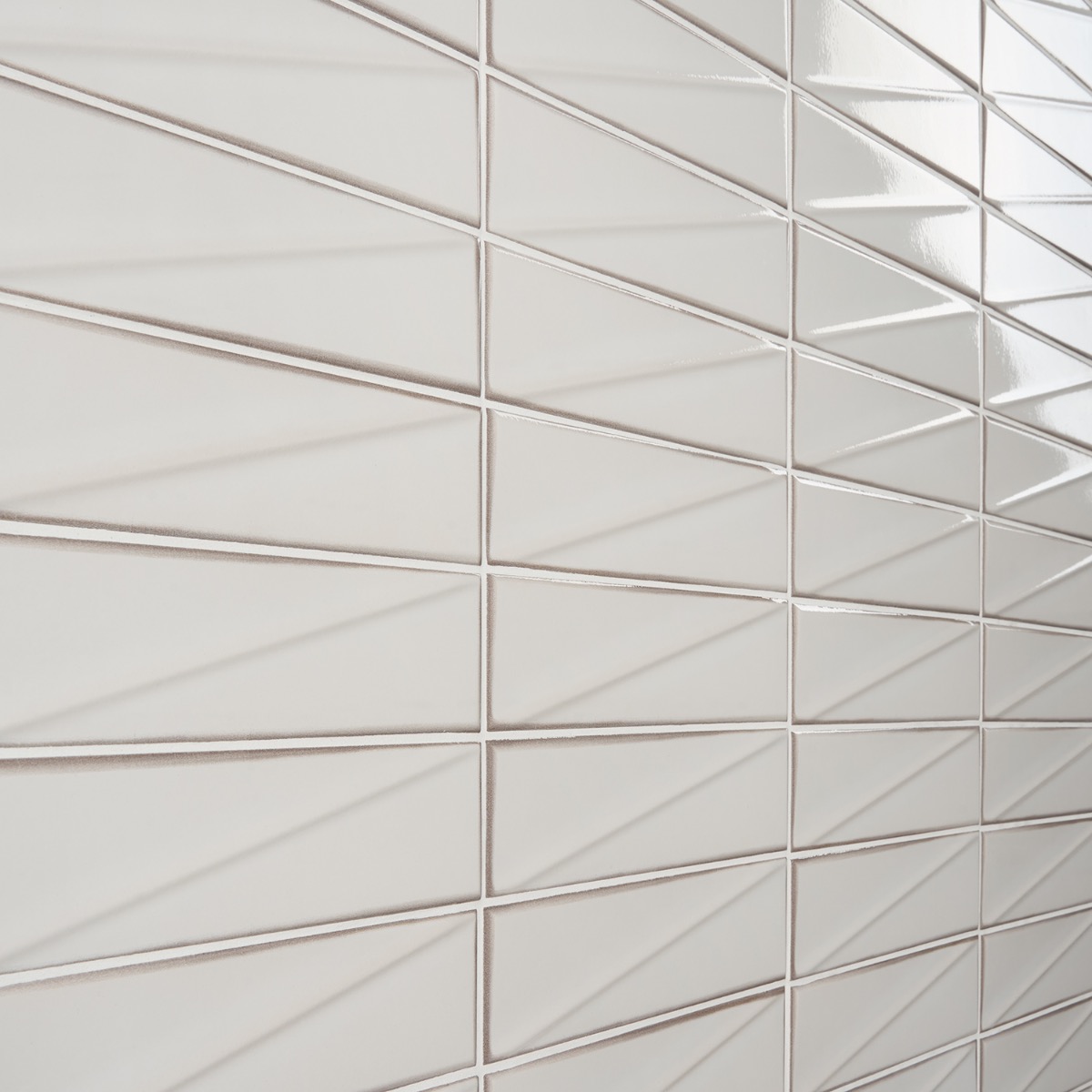 Close Out - Pulse Ice White 3x12 3D Glossy Ceramic Subway Tile