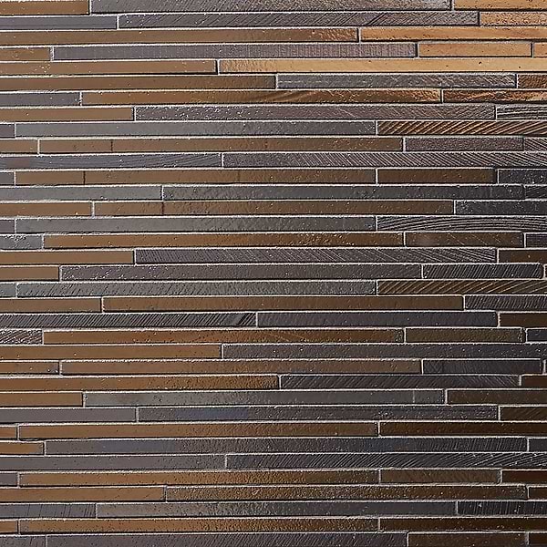 Art Lava Slim Stack Bronze Polished Lava Stone Mosaic Tile