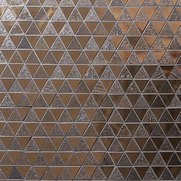 Art Lava Triangles Bronze 2" Polished Lava Stone Mosaic Tile