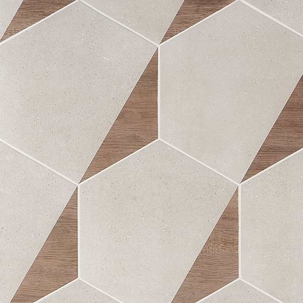 Piaka Wood Taupe 12.5" Hex Matte Porcelain