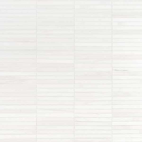 Bianco Dolomite White 1x6 Stacked Premium Honed Marble Mosaic Tile