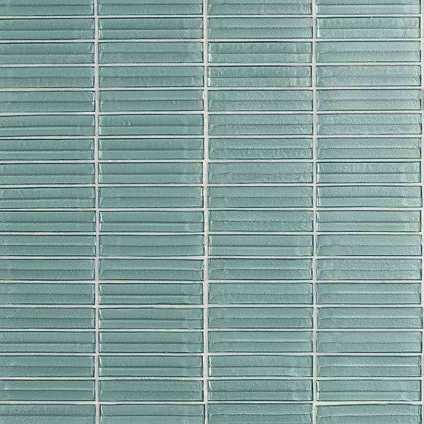 Brook Stacked Ocean; in Green + Blue Glass; for Backsplash, Bathroom Wall, Kitchen Wall, Wall Tile; in Style Ideas Beach, Classic, Contemporary, Mediterranean, Traditional, Transitional, Tropical