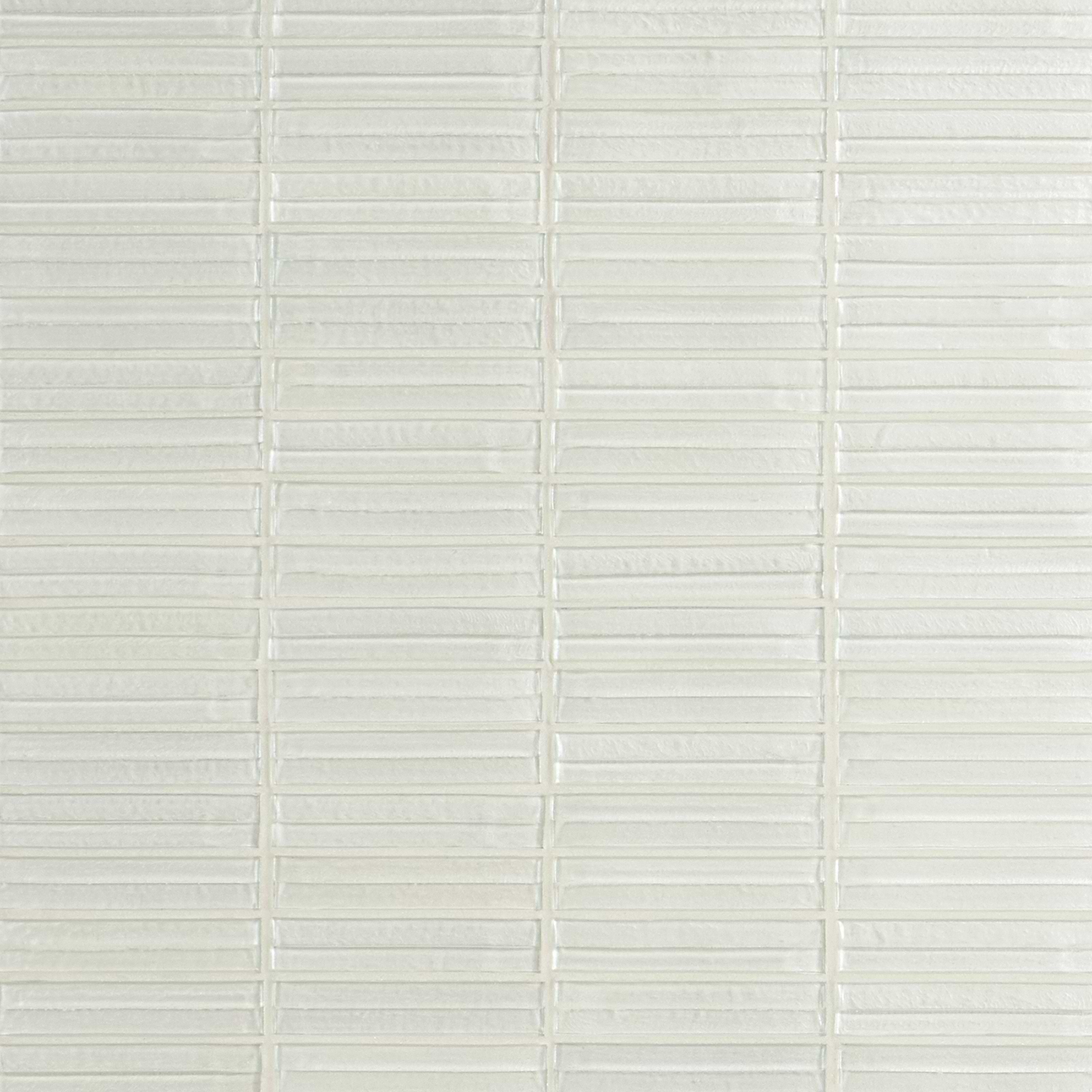 Brook Stacked Pearl White 1x5 Polished Glass Mosaic Tile