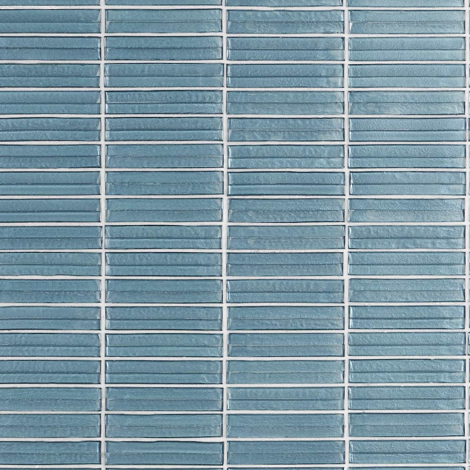 Brook Stacked Sky Blue 1x5 Polished Glass Mosaic Tile
