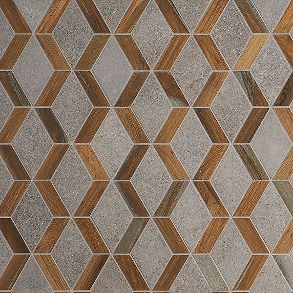 Finity Diamond Oak Matte Porcelain Wood Look Mosaic Tile