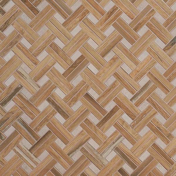 Finity Herringbone Birch Matte Porcelain Wood Look Mosaic Tile