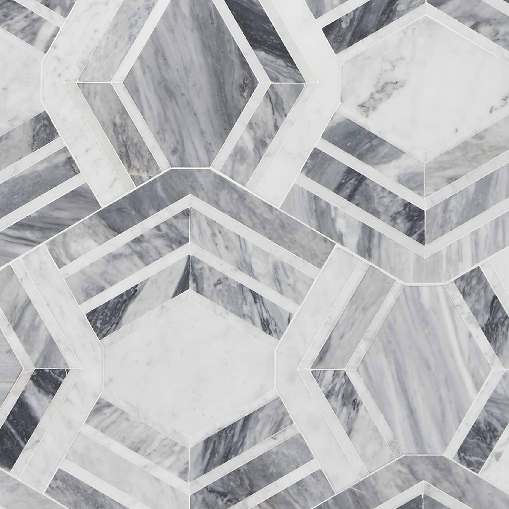 Encore Canta - White Cararra & Bardiglio Polished Marble