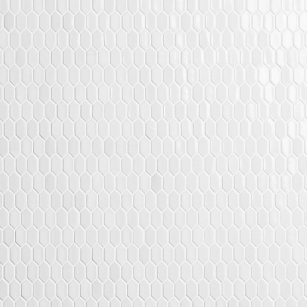 Moonlit Rain White 1/4" x 1" Polished Glass Mosaic Tile