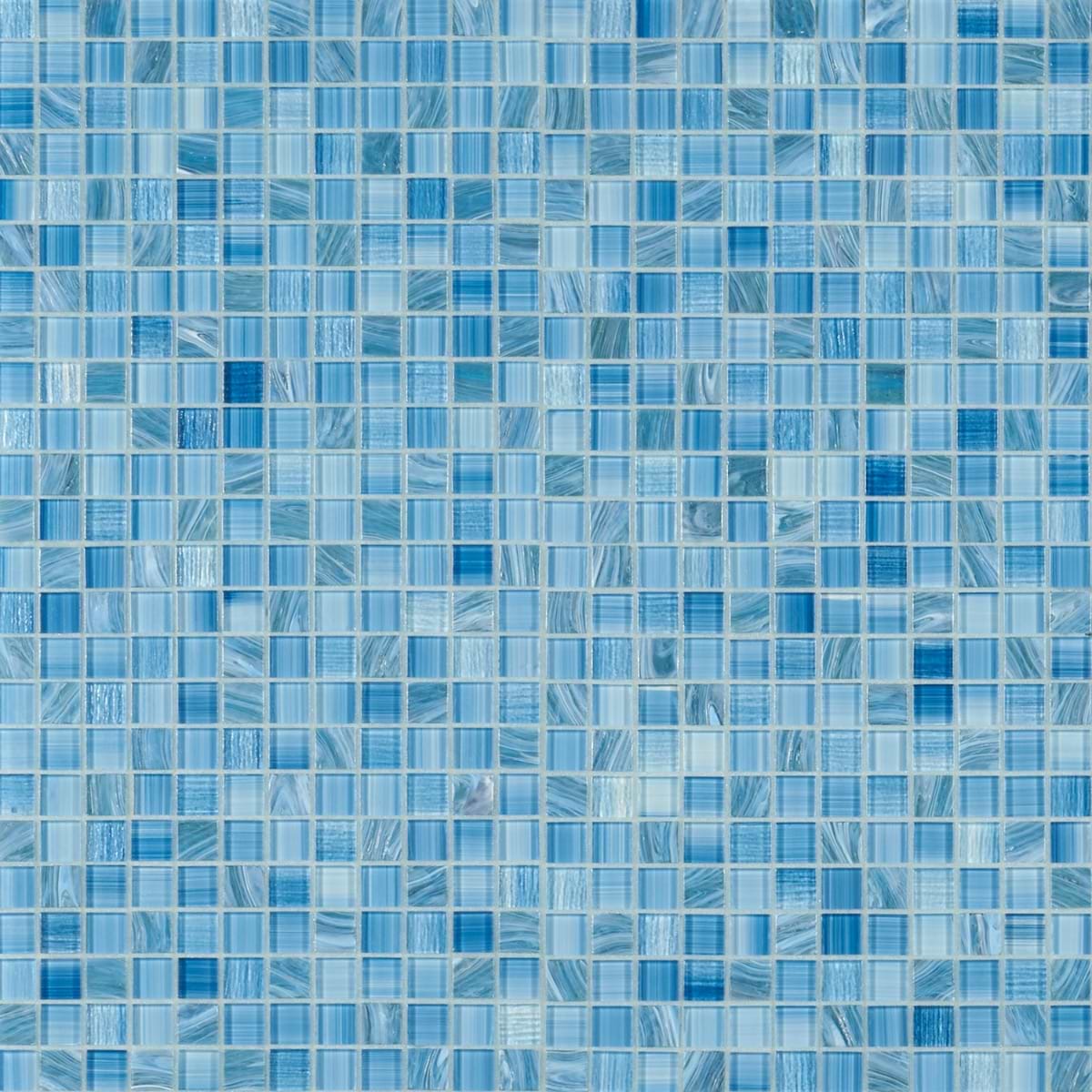 Kalama Ocean Blue 1x1 Polished Glass Mosaic