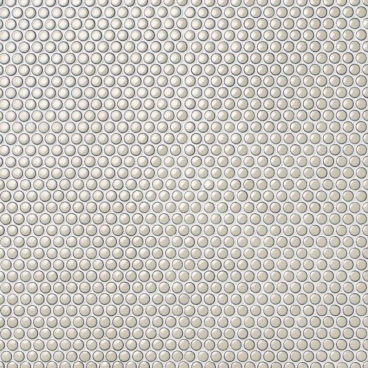 Simple 2.0 Rimmed Custard Penny Rounds Polished Porcelain Mosaic 