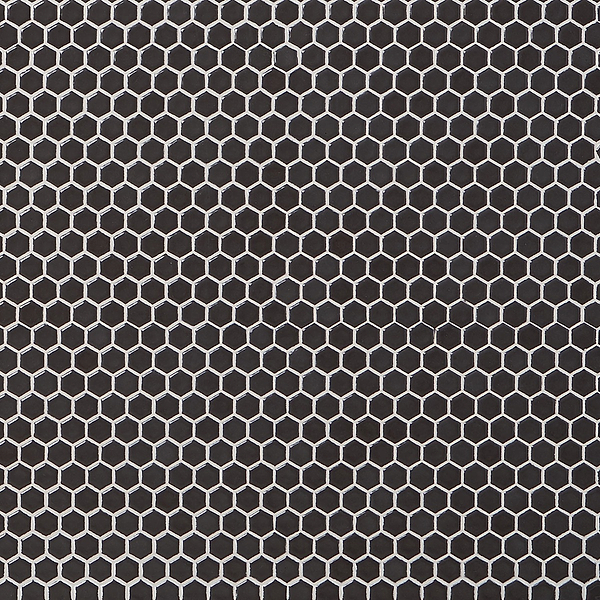 Simple 2.0 Rimmed Charcoal 1" Hexagon Polished Porcelain Mosaic