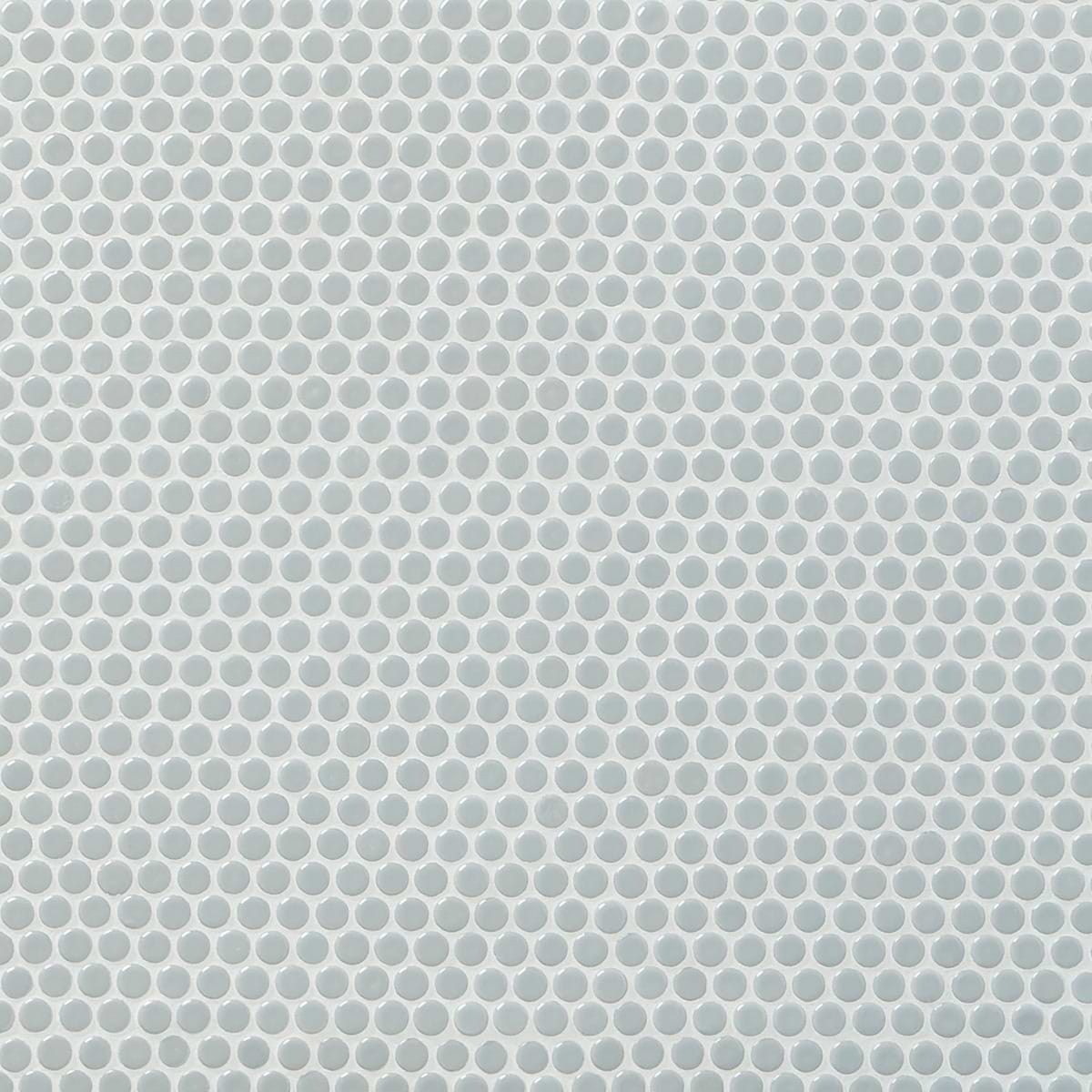 Simple 2.0 Rimmed Mist Gray Penny Rounds Polished Porcelain Mosaic 