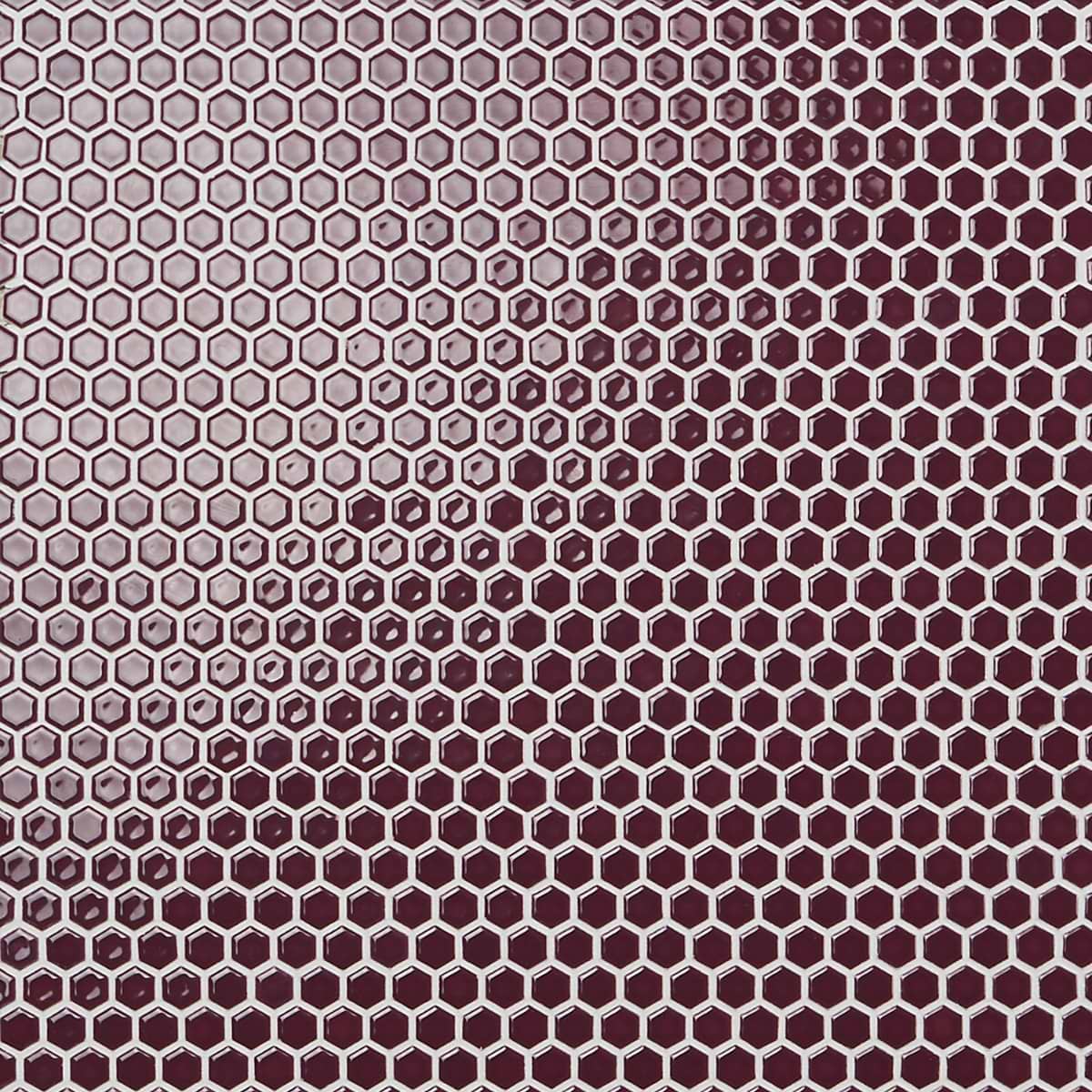 Simple 2.0 Rimmed Plum 1" Hexagon Polished Porcelain Mosaic 