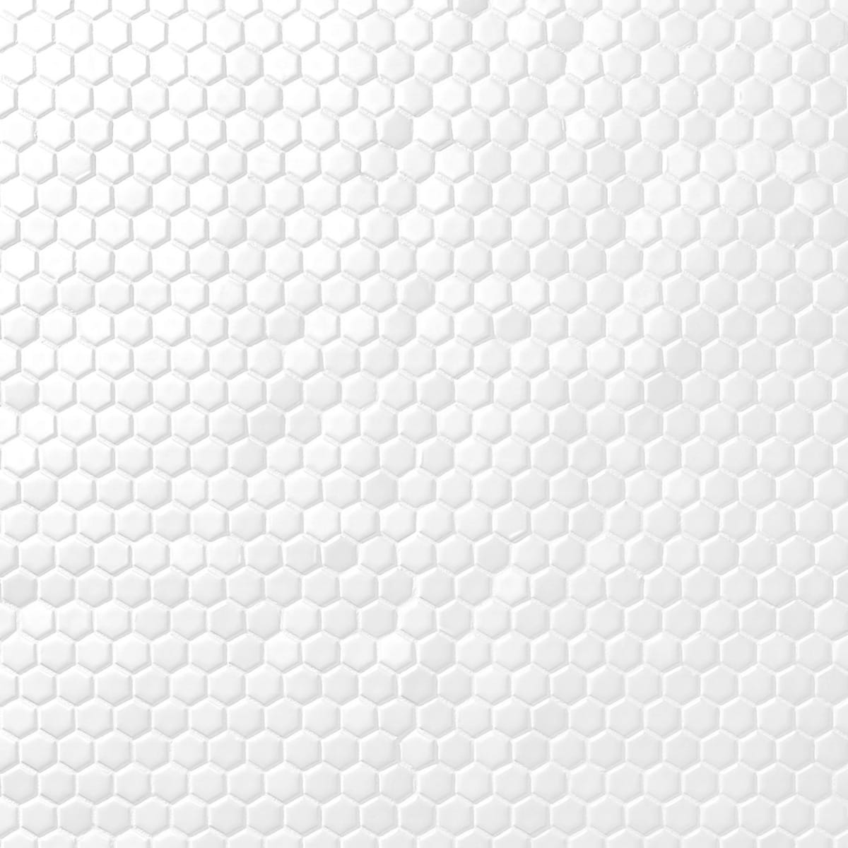 Simple 2.0 Solid White 1" Hexagon Polished Porcelain Mosaic