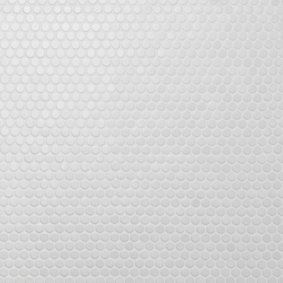 Simple 2.0 White 1" Penny Round Matte Porcelain Mosaic