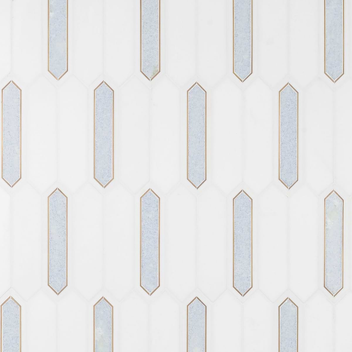 Madelyn Blue - Blue Celeste, White Thassos & Brass 