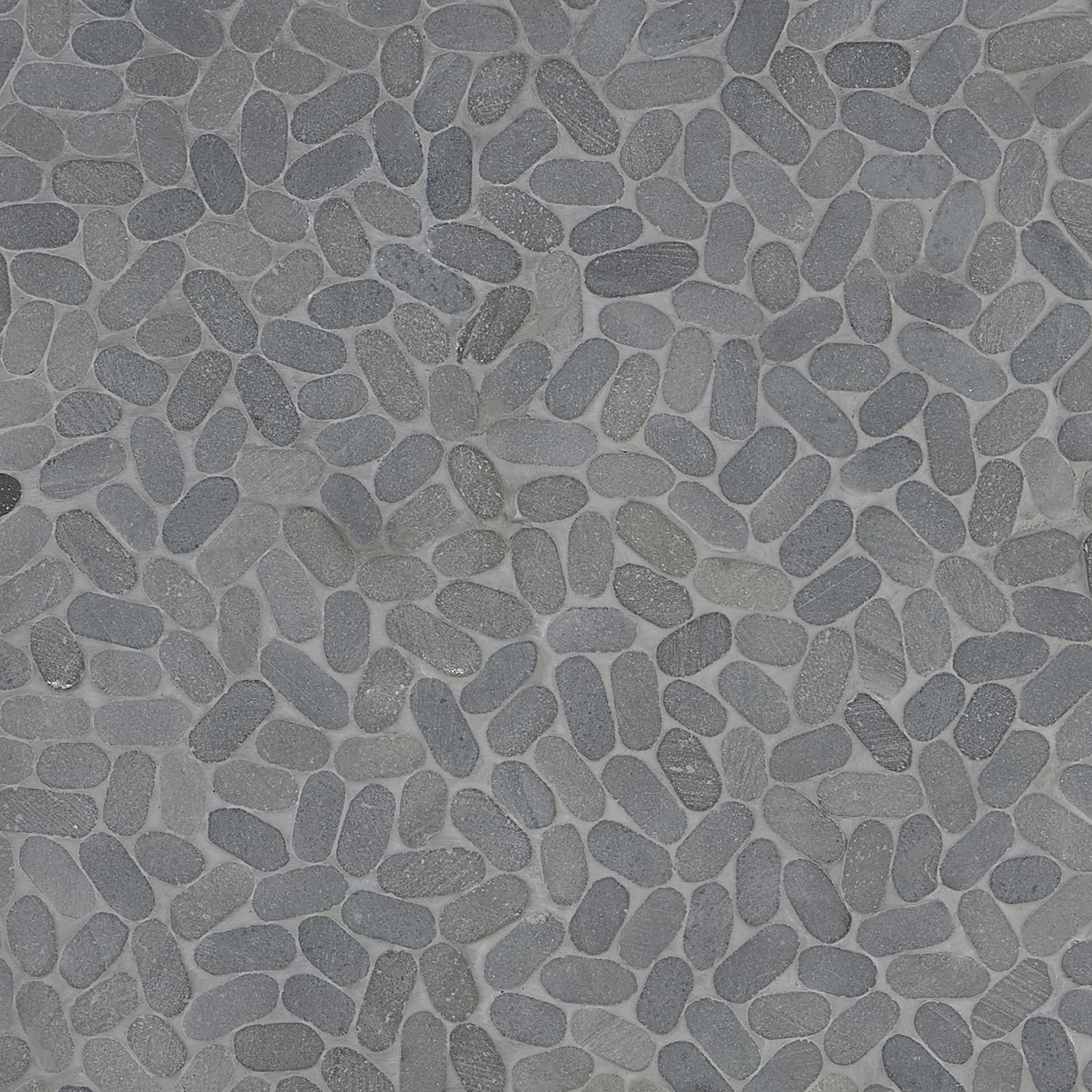 Pebblestone Black Lava Sliced Flat Oval Natural Stone Honed Pebble Tile