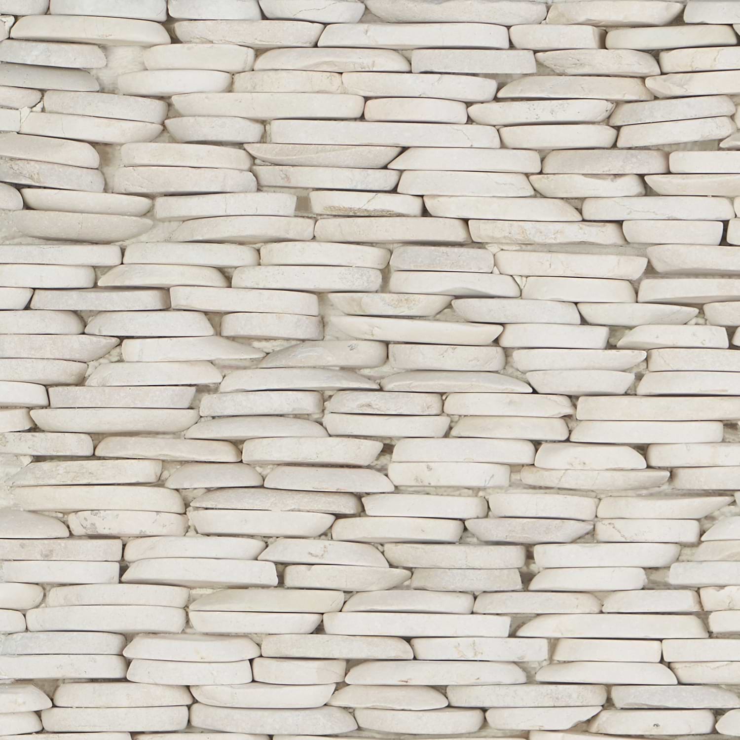 Pebblestone Lovina White Stacked Sliced Natural Stone 