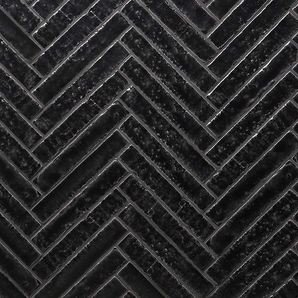Sample-Artist Coal Black 1.5x9 Glossy Ceramic Tile