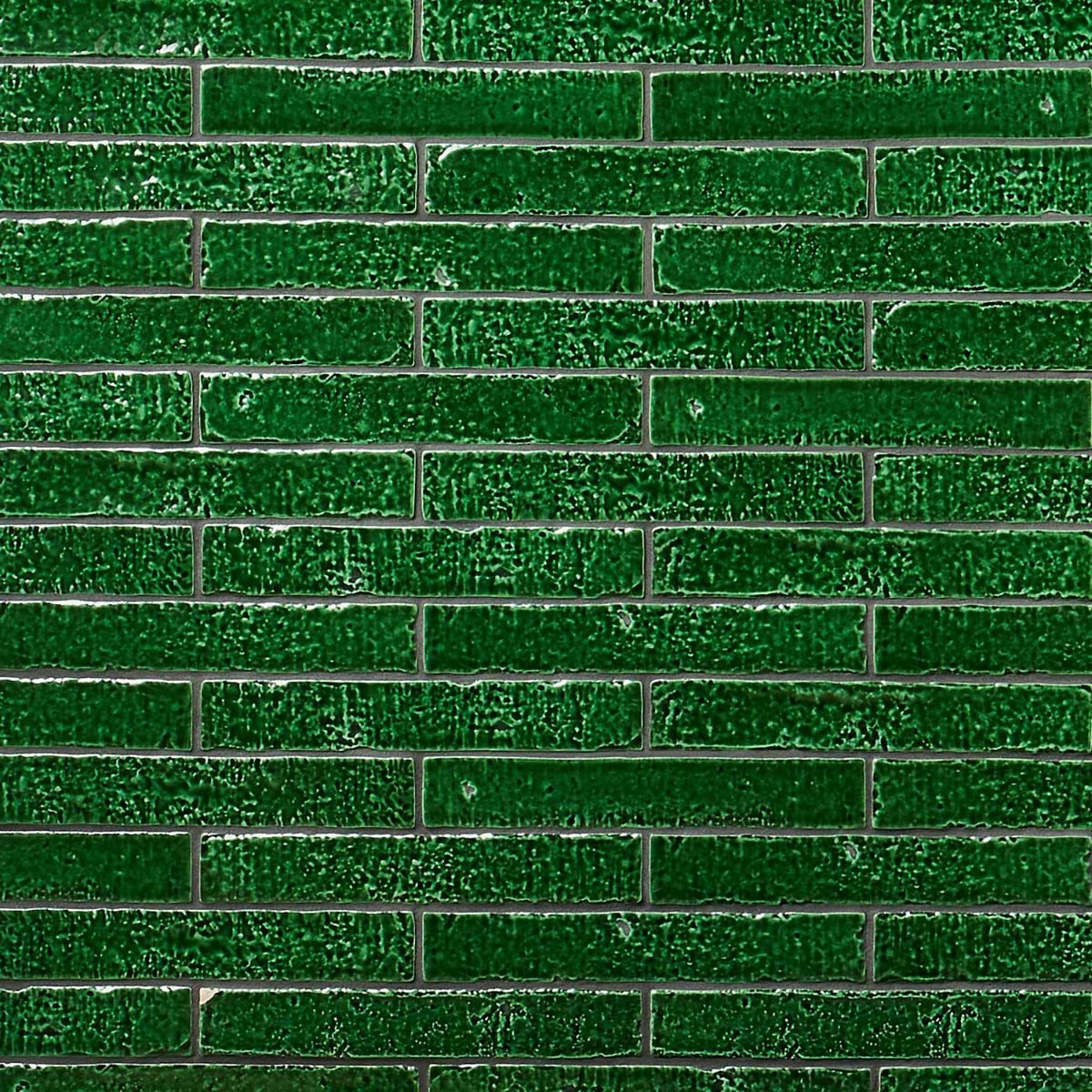 Artist Emerald Green 1.5x9 Crackled Glossy Ceramic Tile 