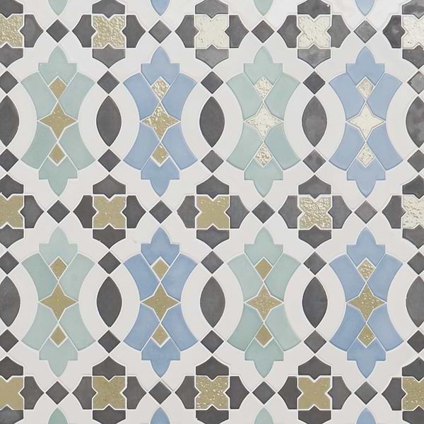 Alpana Nador Multicolor Mixed Finish Lava Stone and Cement Mosaic Tile