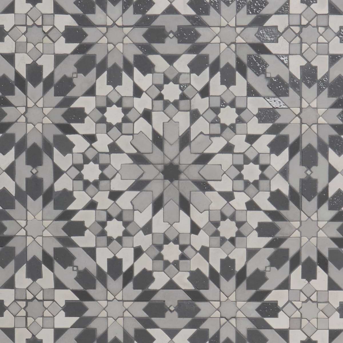 Alpana Taza Cloud Gray Mixed Finish Lava Stone and Cement Mosaic Tile