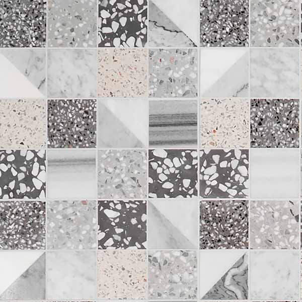 Close Out - Elizabeth Sutton Terrazzi Dove Mixed Finish Marble + Terrazzo
