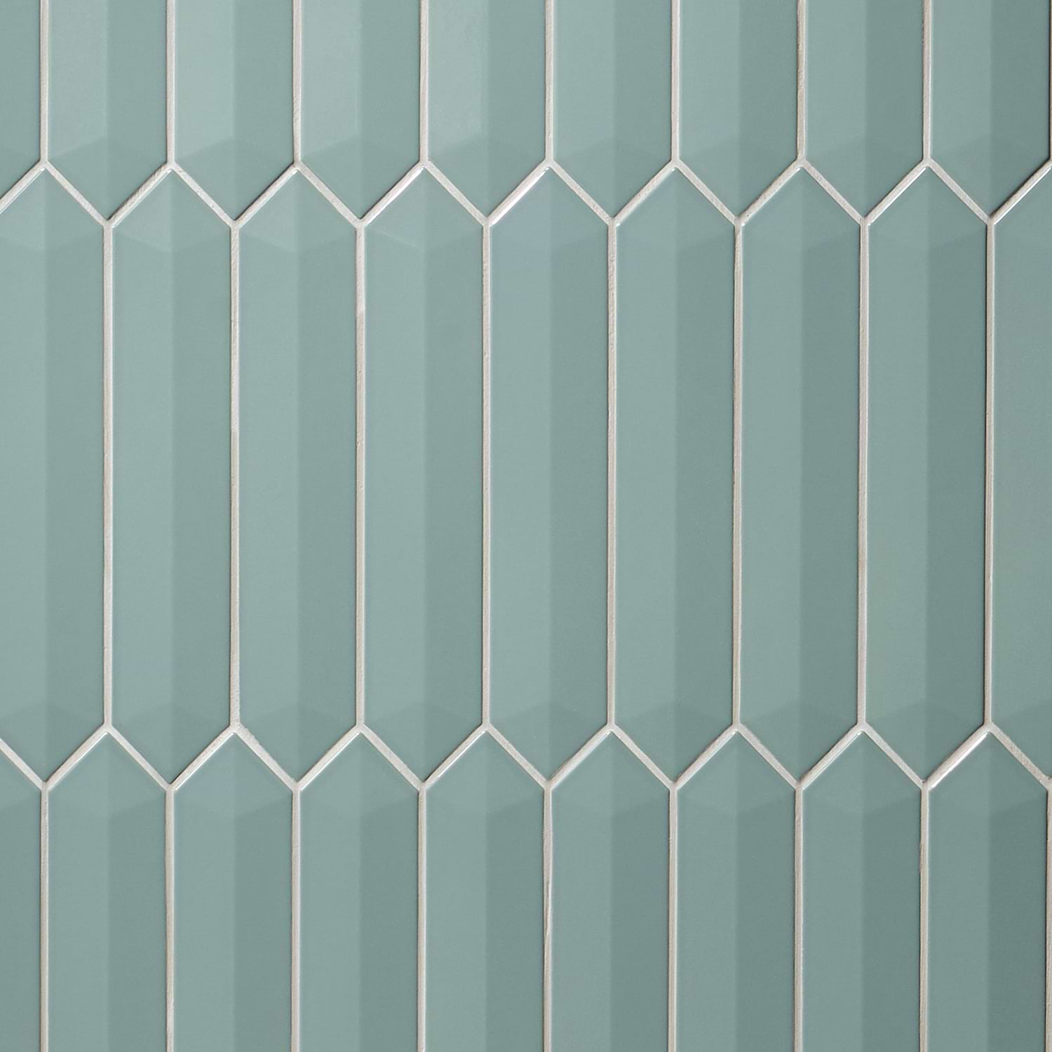 Clark Jade Green 3D 3x12 Contour Picket Polished Ceramic Wall Tile