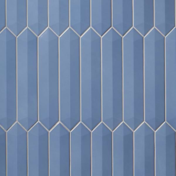 Clark Marine Blue 3x12 Contour 3D Picket Polished Ceramic Wall Tile
