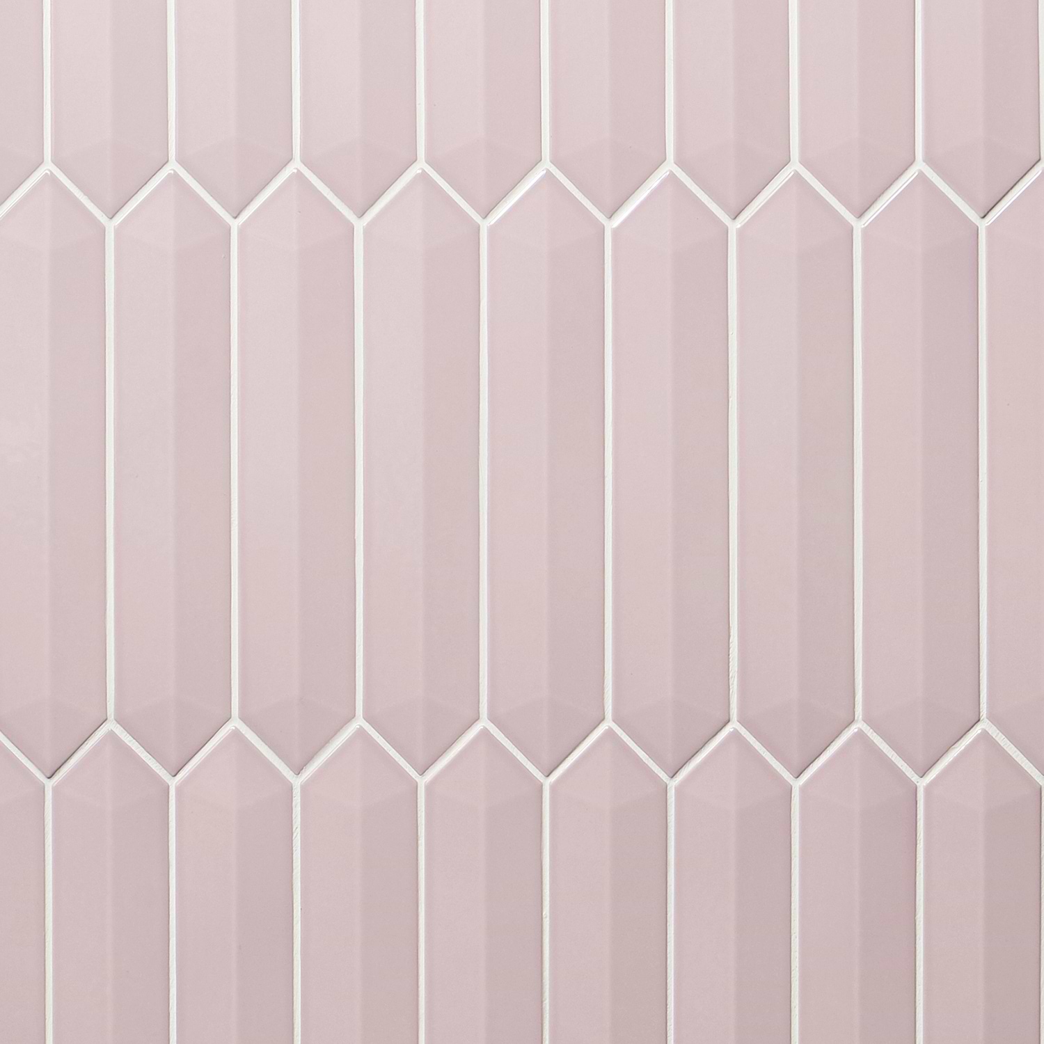 Clark Pink 3x12 Contour 3D Picket Polished Ceramic Wall Tile