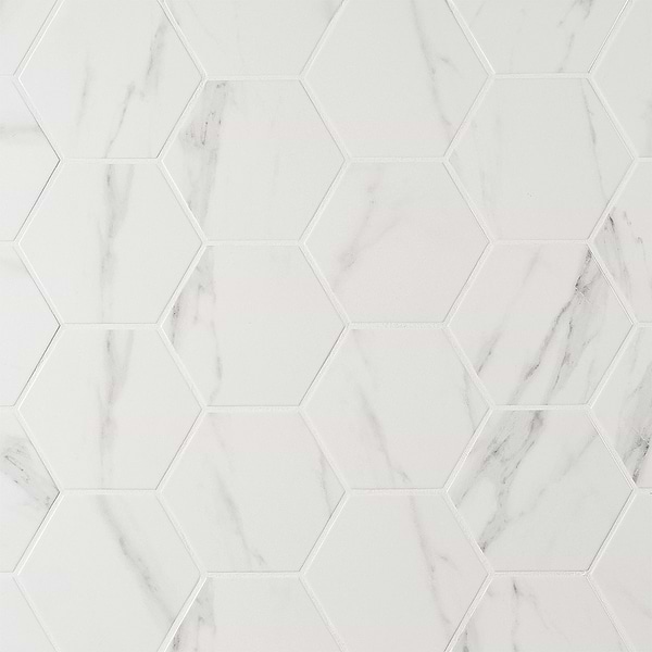 Ducale Statuario 6" Hexagon Polished Porcelain Tile