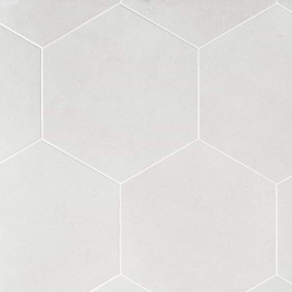 Piaka Cement White 12.5" Hex Matte Porcelain
