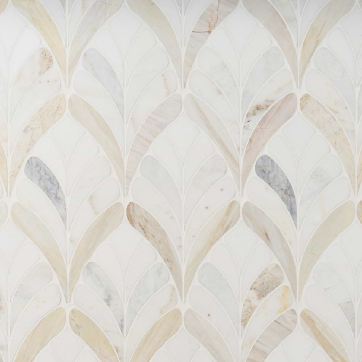 Rosalia Bianco Floral Waterjet Mosaic 