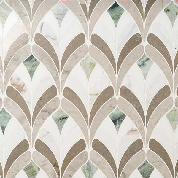 Rosalia Grigio Gray Floral Marble Mosaic Tile
