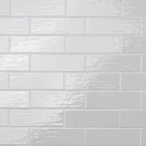 Una Silver 3x9 Polished Porcelain Subway Tile