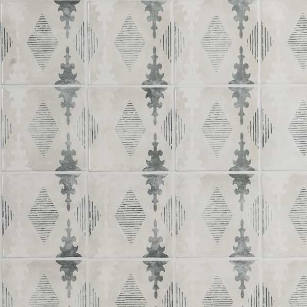 Paula Purroy Como Aztec Blue Gray 5x5 Matte Ceramic Tile