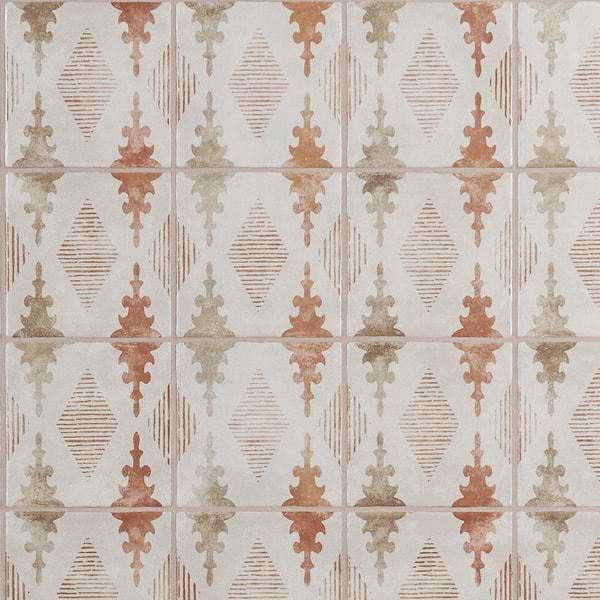 Paula Purroy Como Aztec Terracotta 5x5 Matte Ceramic Tile