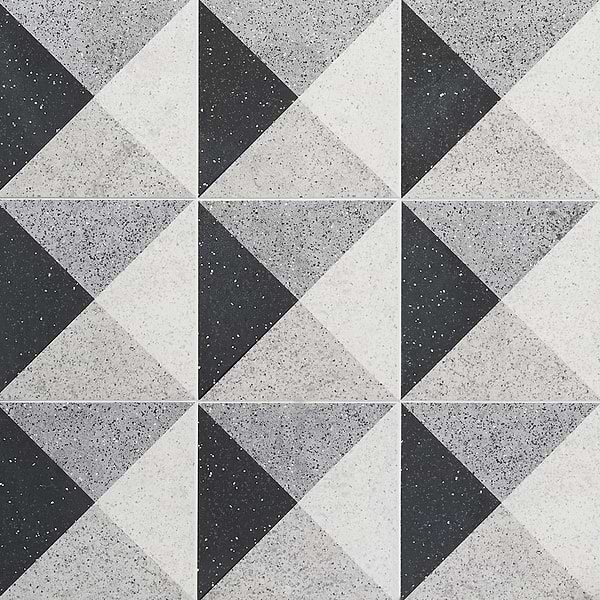 Close Out - GeoPrism Terrazzo Deco Grigio 8x8 by Elizabeth Sutton