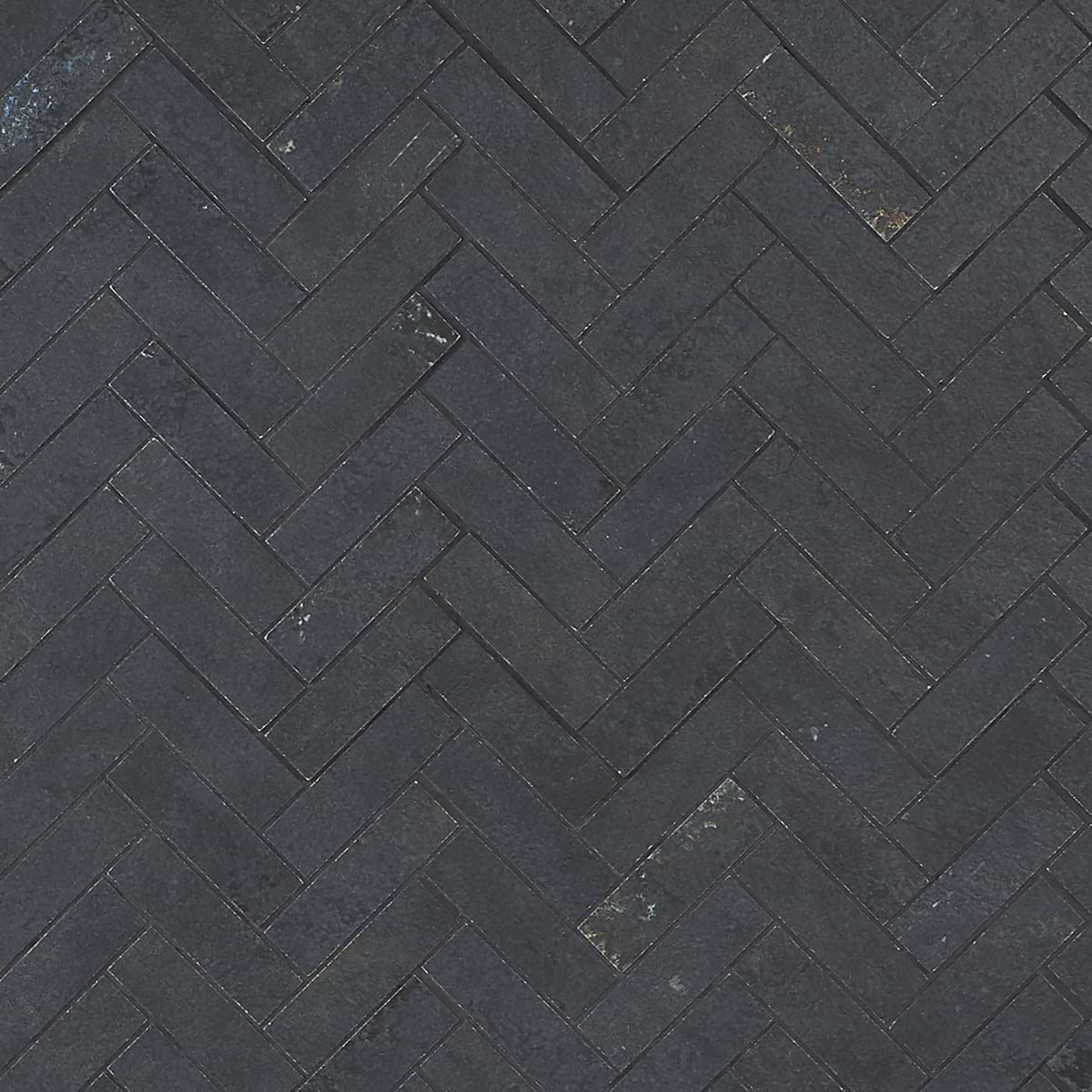 Artile Black Gold 1x4 Herringbone Matte Porcelain Mosaic Tile