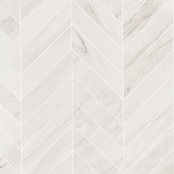 Lithe Dolomite Snow 2x8 Chevron Polished Porcelain