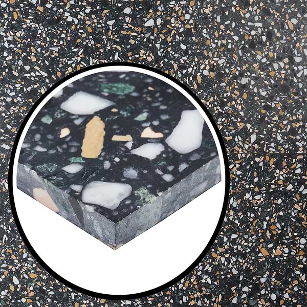 Italy Terrazzo Cava Notte Black 24x24 Honed Marble Tile