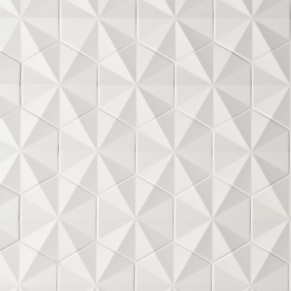 Define Ogassian 3D White 6" Hex Matte 