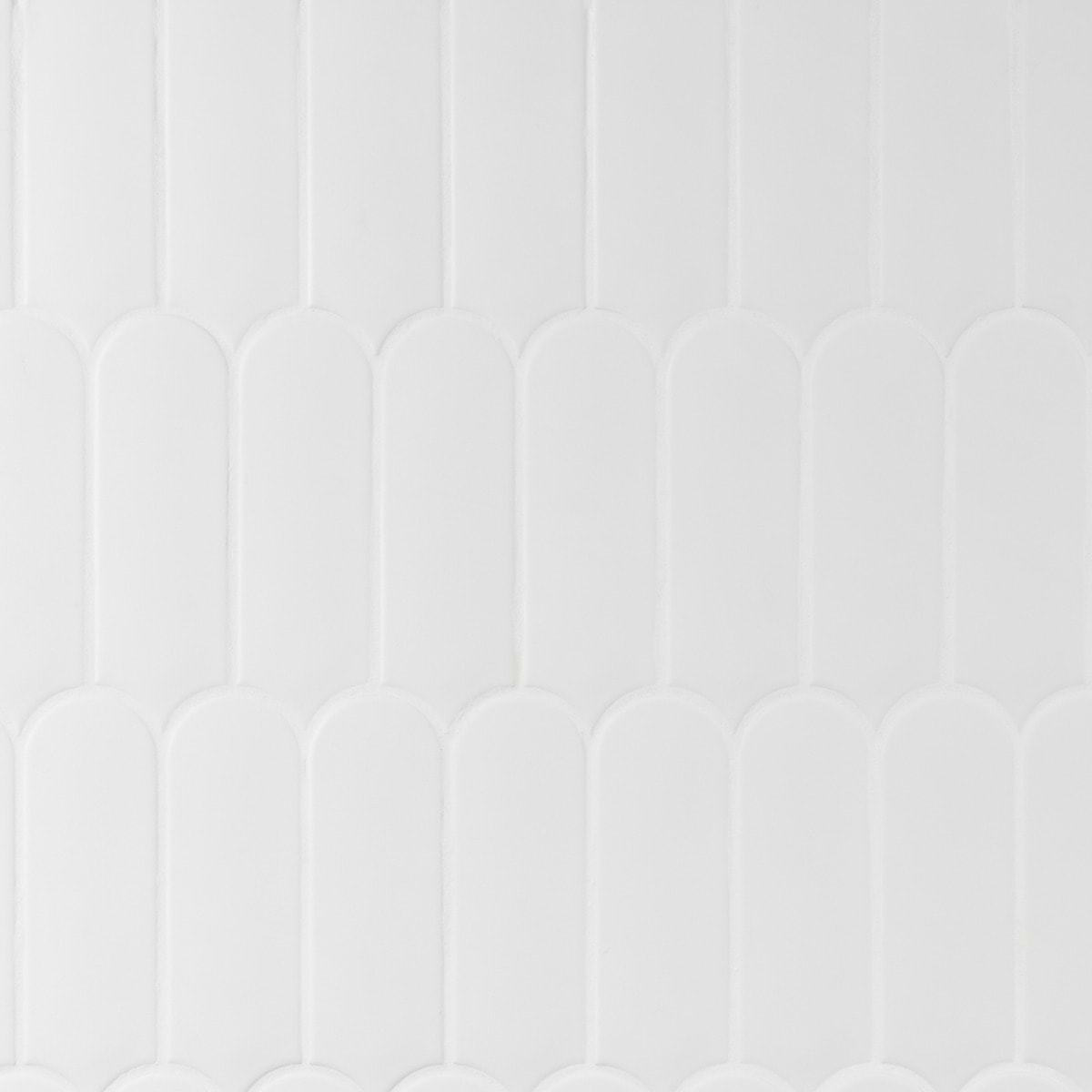 Fan White 3x8 Fishscale Matte Ceramic Wall Tile