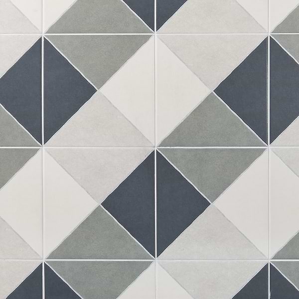 Artstract Diamond Plaid Navy Blue Matte 9x9 Porcelain Tile