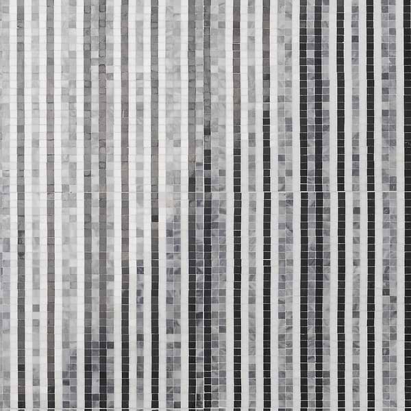 Close Out - Madras Lines Night - Thassos- Nero & Bardiglio Polished Marble