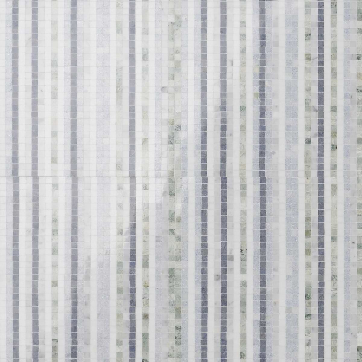 Madras Lines Sky - Thassos- Blue Celeste- Blue Macauba- Carrara & Ming Green Polished Marble