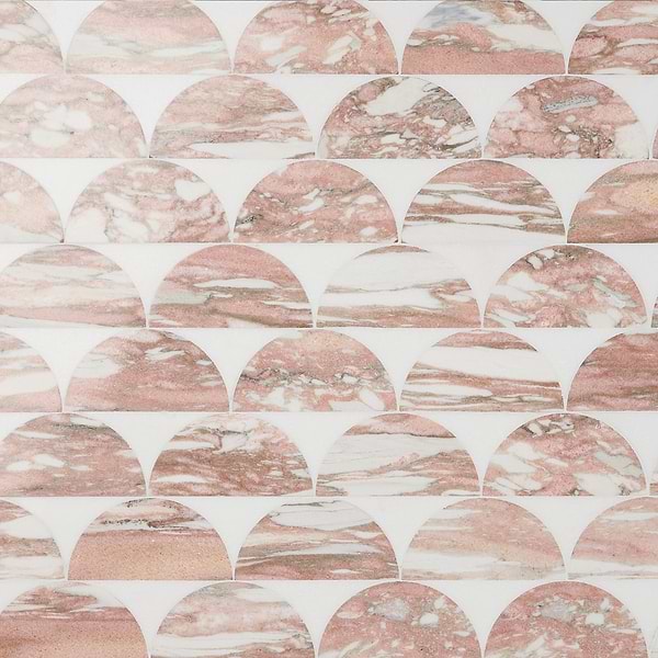Horizon Moon Rosa - Rosa Norvegia- Thassos Polished Marble