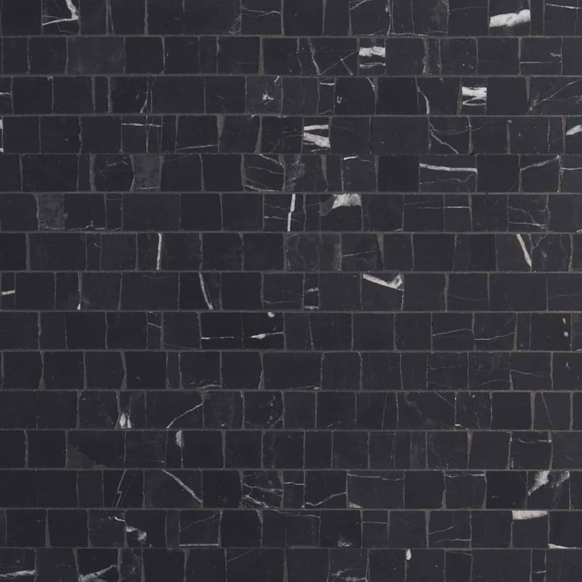 Mason Nero Marquina Clipped Joint Honed Mosaic 