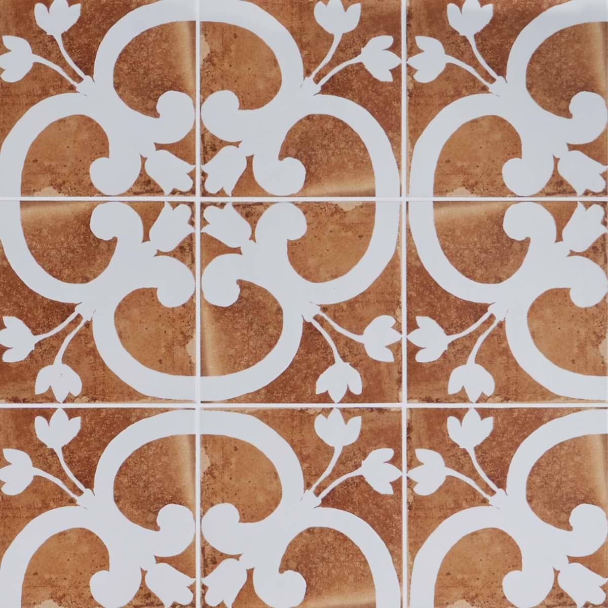 Angela Harris Messina Flora Terracotta 8x8 Matte Porcelain Matte Porcelain
